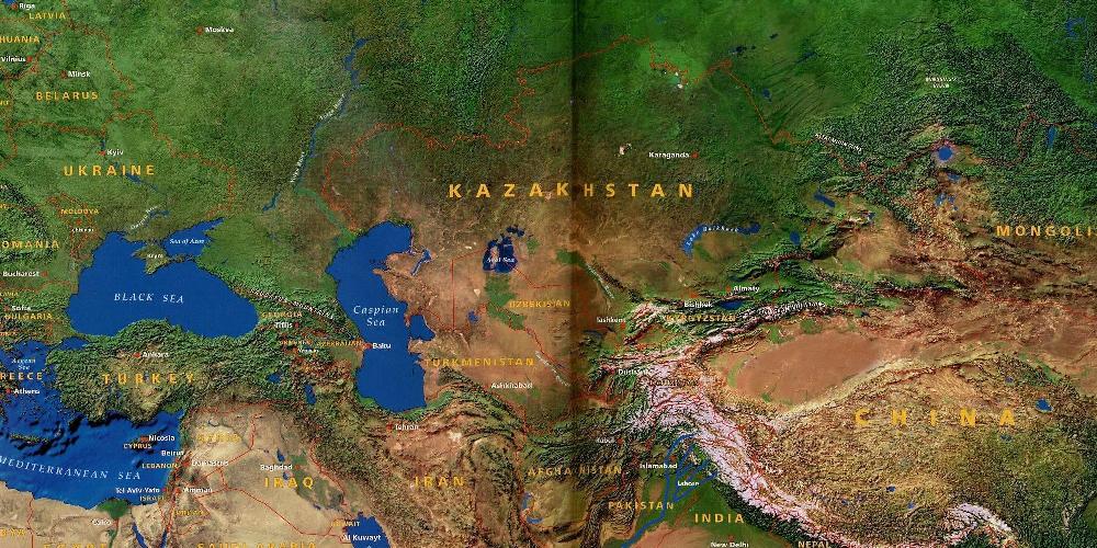 Kaart van het Midden oosten en Zuid Rusland